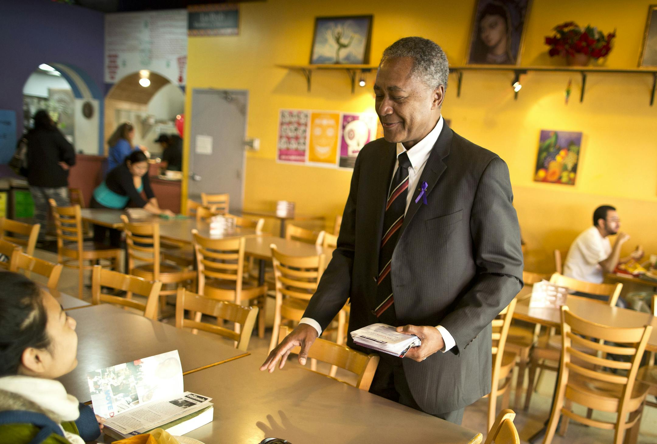 Don Samuels: The City Council member campaigned at Mercado Central on E. Lake Street, talking about how he understands immigration issue.