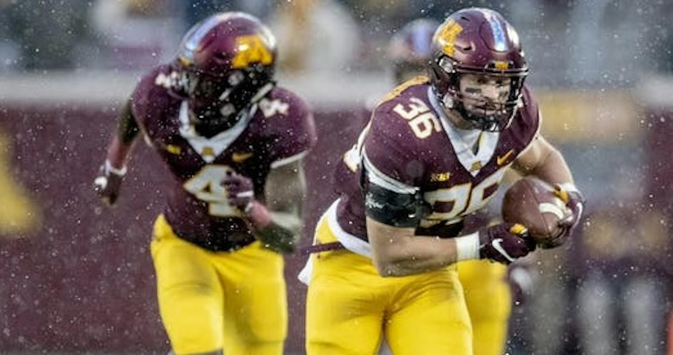 Gophers linebacker Blake Cashman recovered a fumble and ran 40 yards for a touchdown against Purdue at TCF Bank Stadium last Saturday. Cashman also had a team-high nine tackles.