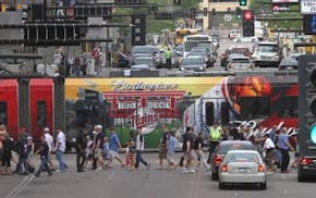 Crazy traffic and foot traffic occured at 5th street and North 1st Ave, in downtown Minneapolis because of Get Motivated seminar at the Target Center