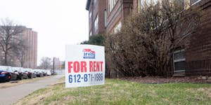 A rental property in Minneapolis, on April 7, 2020. One week after the first of the month, tenants nationwide are already struggling with rents and pr