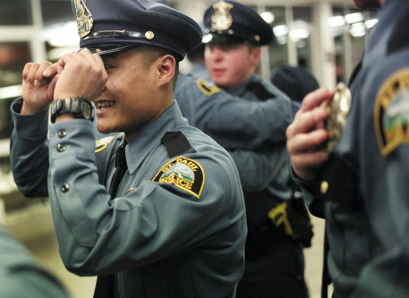 At Johnson High School, the St. Paul Police's class of 47 recruits graduating includes Ler Htoo, a Como Park High grad who is the state's first Karen officer and perhaps the first Karen officer in the U.S. Richard Tsong-Taatarii/rtsong-taatarii@startribune.com