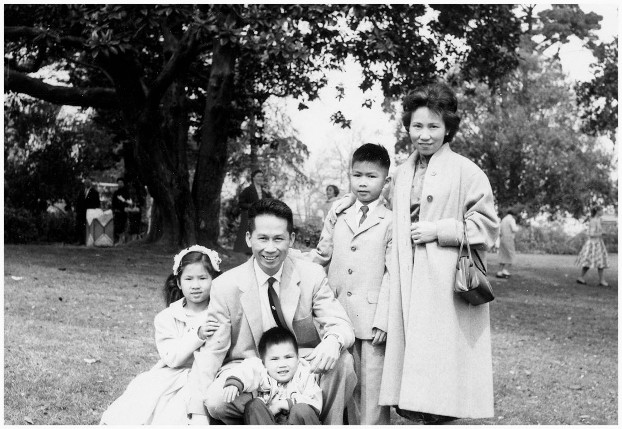 Easter 1959: The Tan family at the park after church.