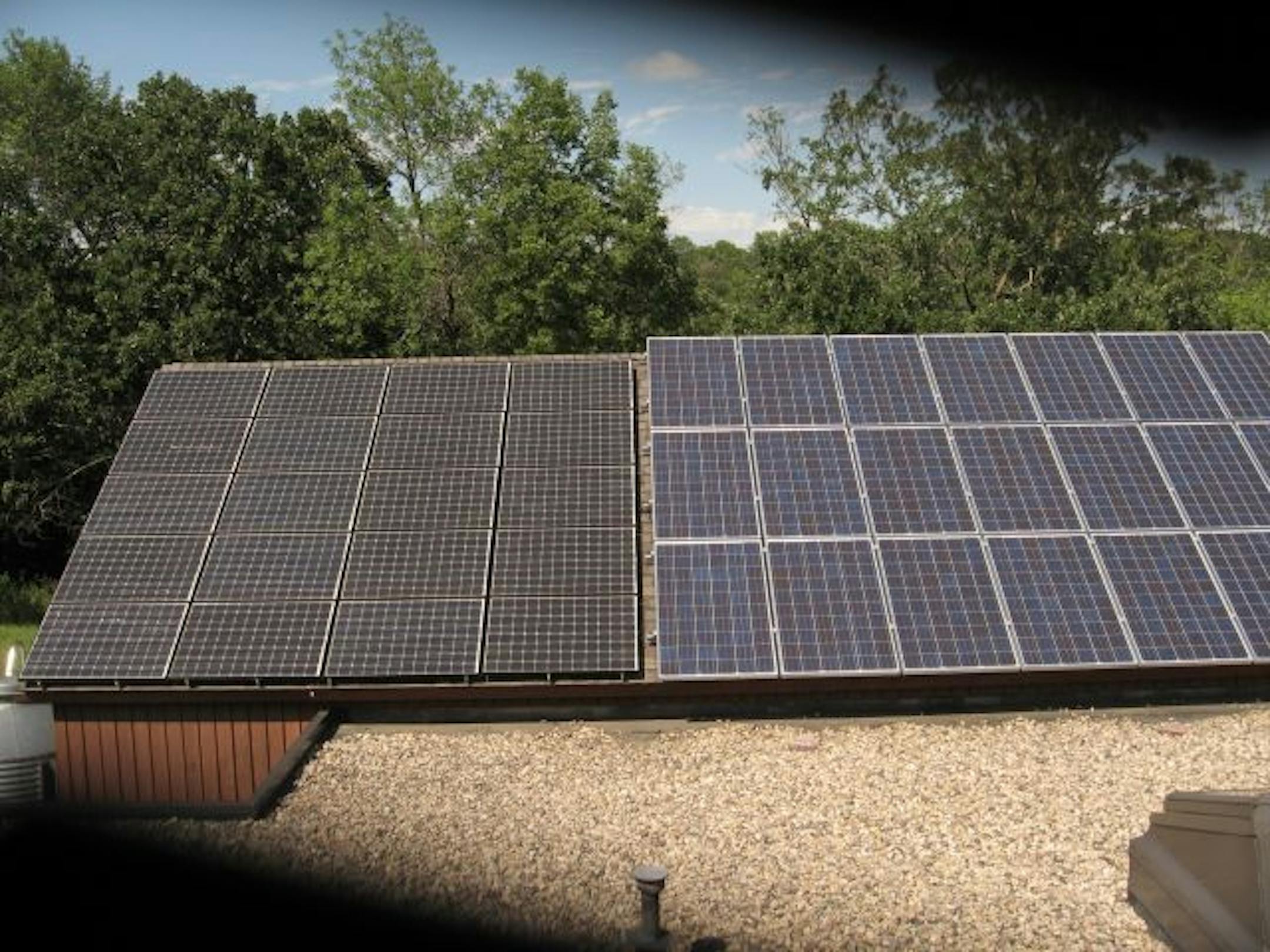Solar panels at the Prairie Woods Environmental Learning Center near Willmar.