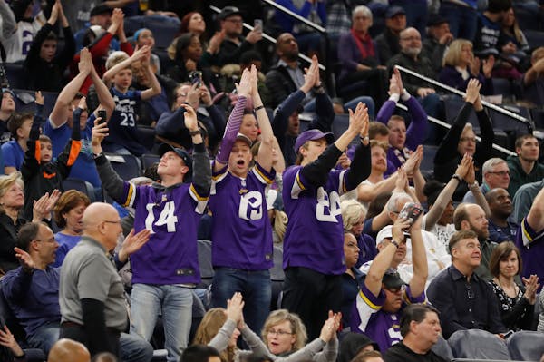 There were Viking fans who were cheering "Skol Vikings."]The Wolves take on the Blazers at Target Center. Richard Tsong-Taatarii�rtsong-taatarii@sta