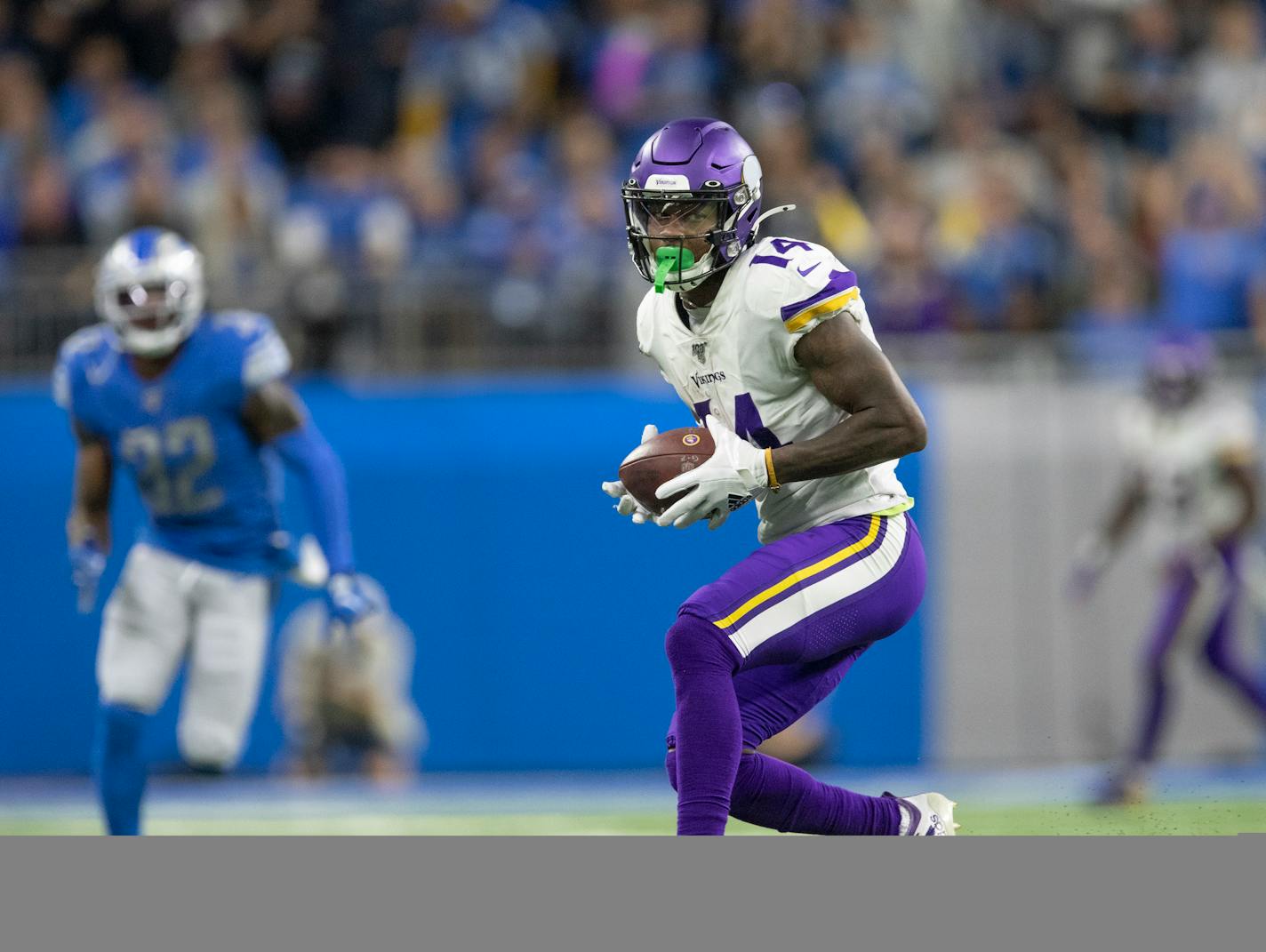 On a second-and-5 in the fourth quarter, the Vikings called Stefon Diggs' number. The deep ball put the Vikings on the Lions 4.