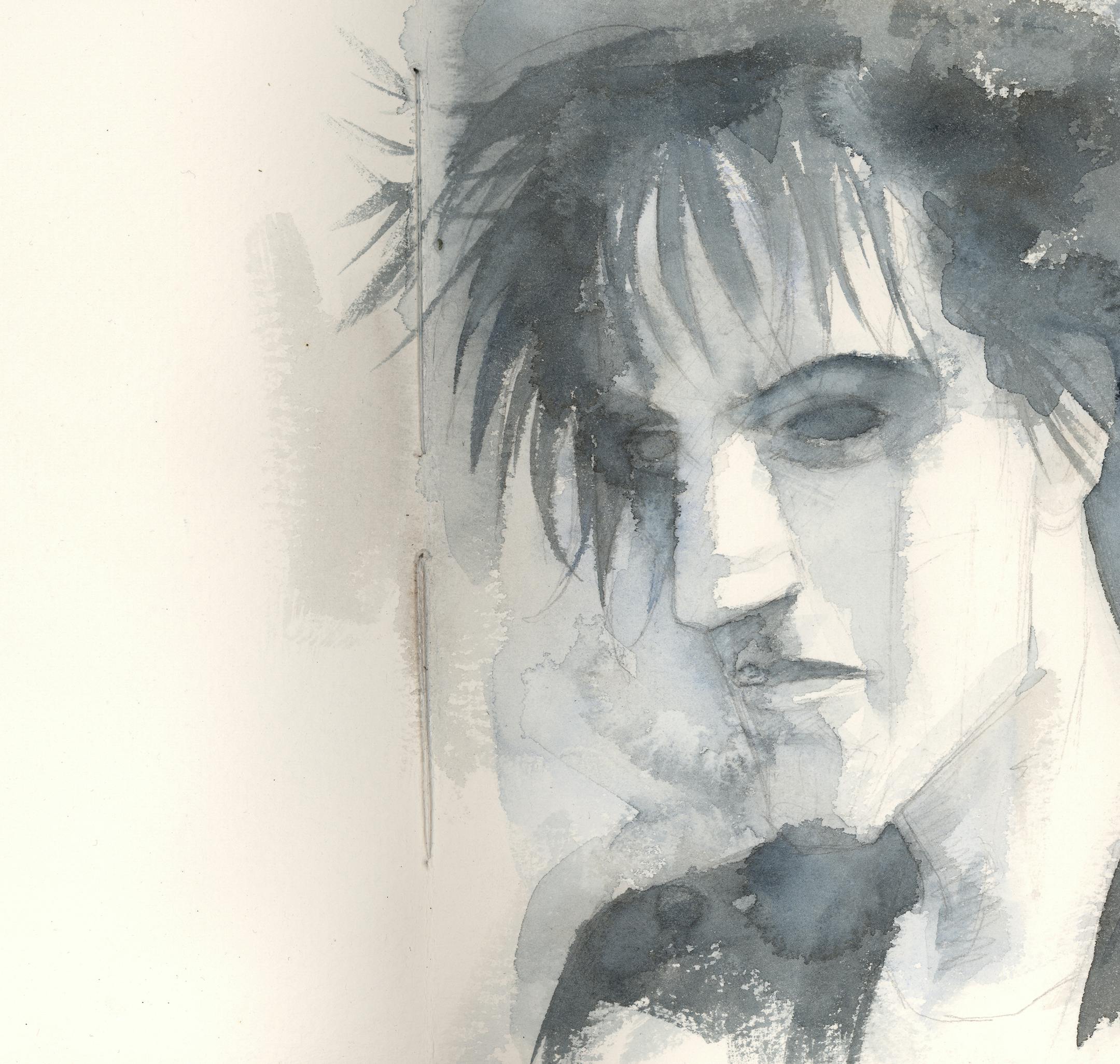 Drawing of Dream by Jill Thompson from the Sandman sketchbook Featured in The Art of Neil Gaiman