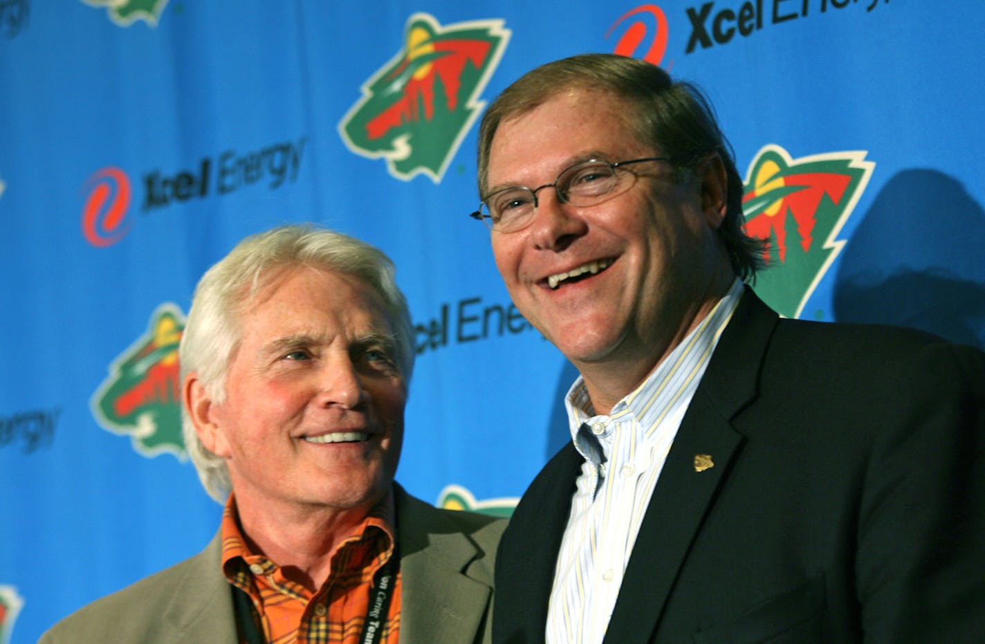 BRUCE BISPING &#xef; bbisping@startrubune.com St. Paul, MN., Thursday, 1/10/08] (left to right) Minnesota Wild Press Conference. Minnesota Wild Chairman Bob Naegele and new majority owner Craig Leipold stood together at the end of a press conference announcing the sale.