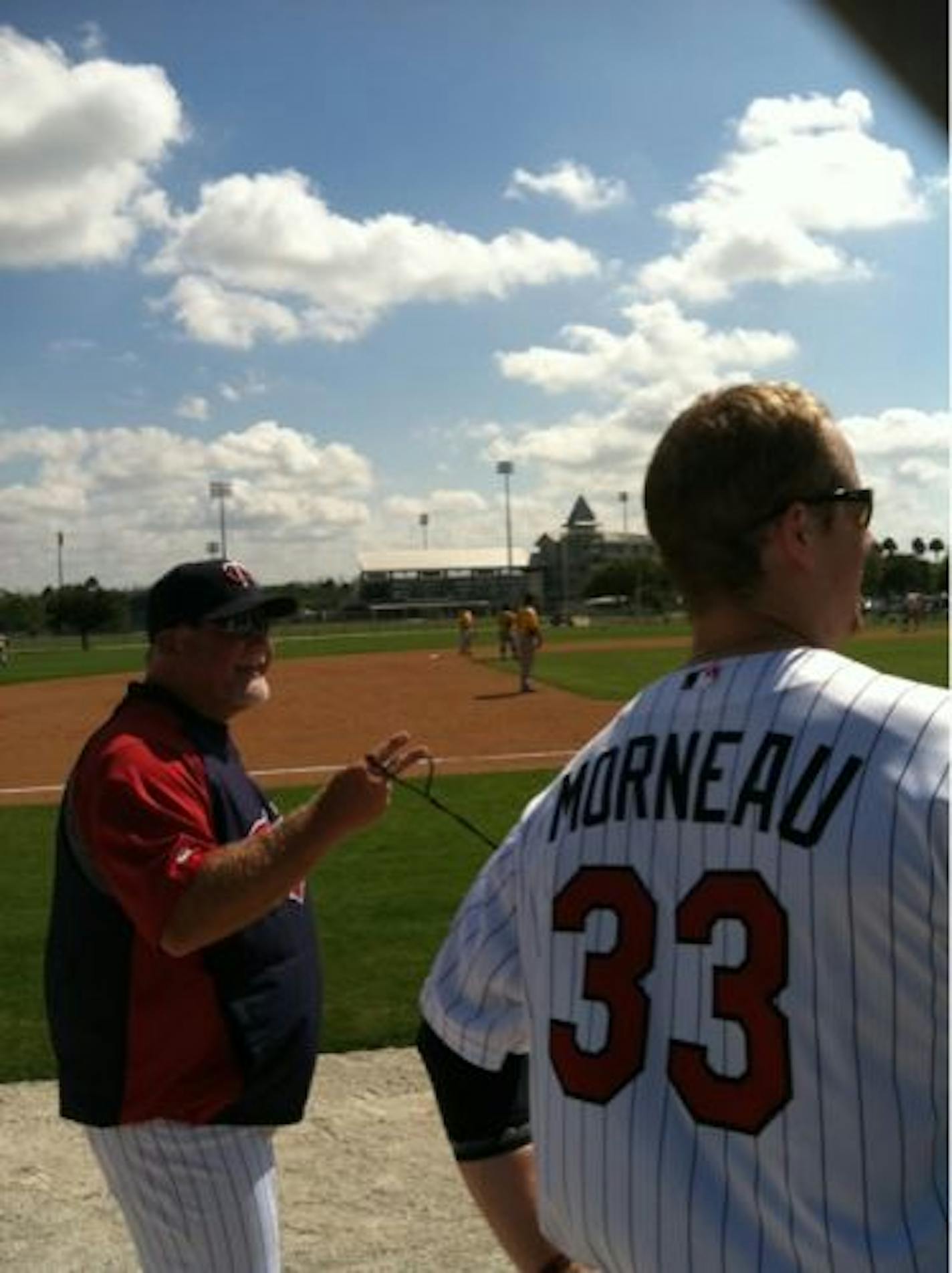 Twins manager Ron Gardenhire tried to keep Justin Morneau's presence at a B-game Tuesday morning a secret. Morneau played four innings against the Pirates.