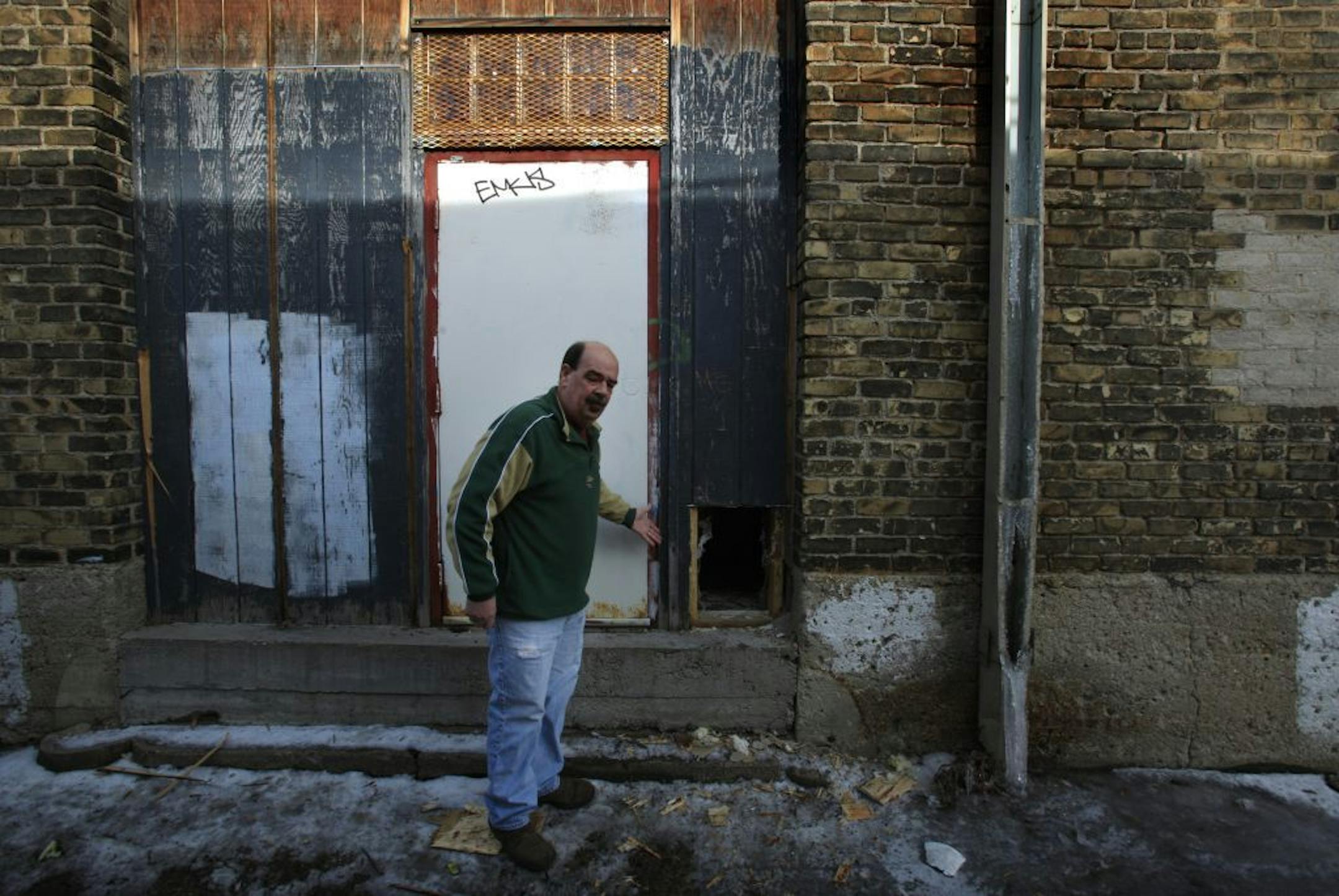 Executive Director Ed Koerner from the Society of St. Vincent de Paul Thrift store pointed out the hole that the robbers made in order to enter the building. The hole they cut is located in the back alley of the thrift store. The robbers stole around $1000 cash along with the safe which weighed around 100 pounds. The safe was taken from the Wayne Bugg's (store managers) locked office around 3:18 am on Sunday morning January 29th 2012. The security tape was also taken out of his office and finger