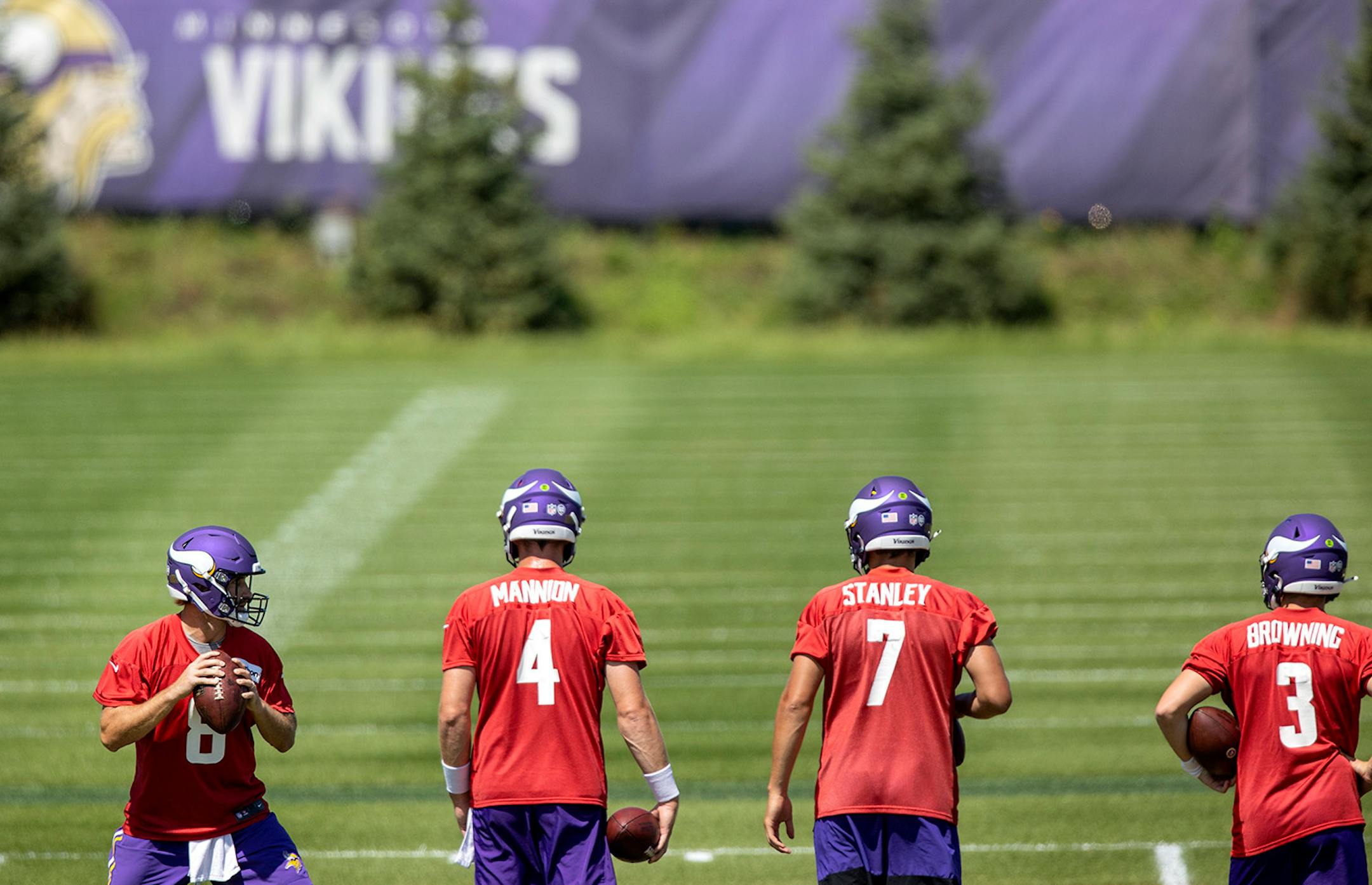 Minnesota Vikings quarterback Kirk Cousins (8) during practice.