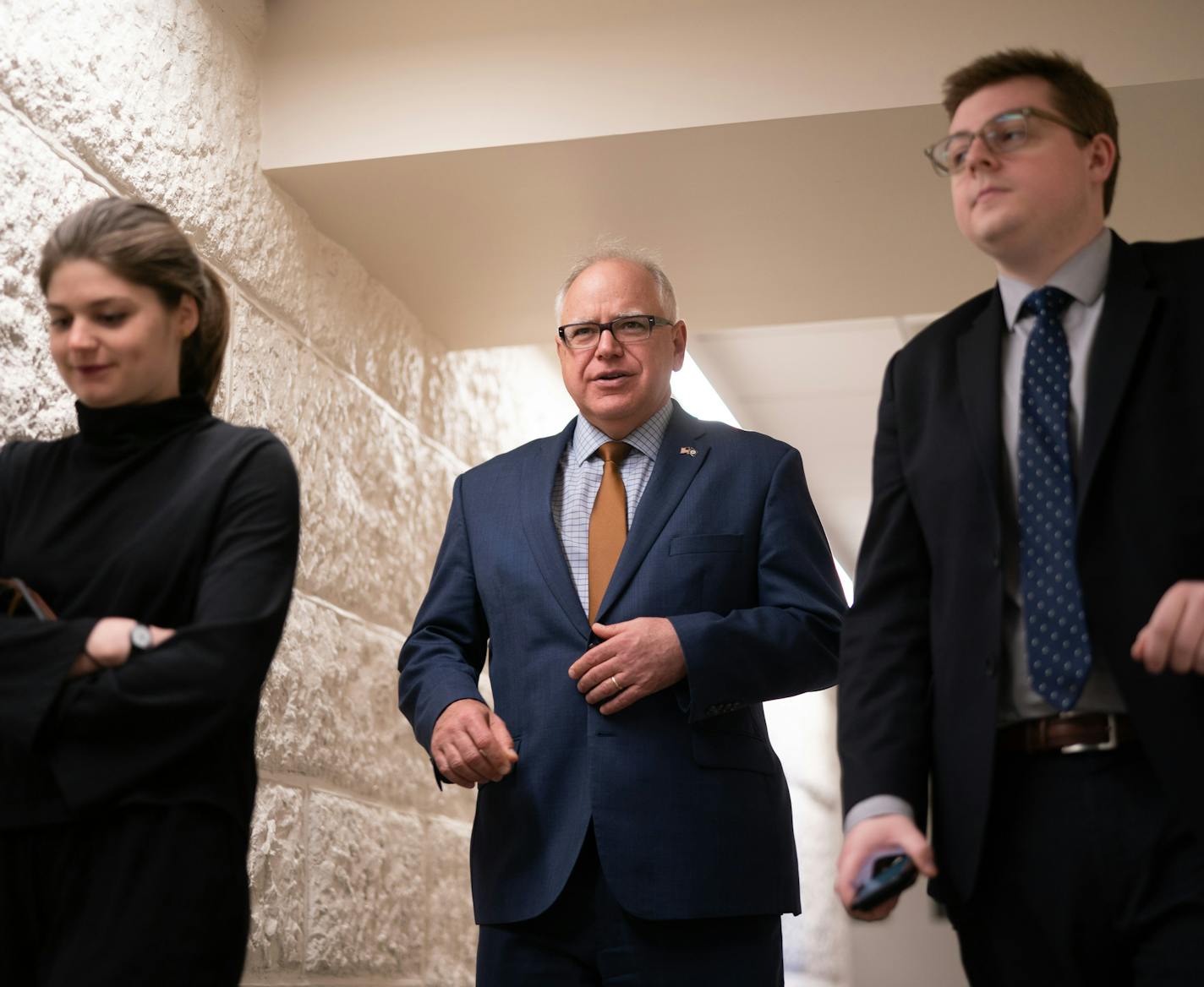 Governor Tim Walz met privately with members of the press to make his case for the budget deal, hammered out over the last week and announced Sunday night. ] GLEN STUBBE &#x2022; glen.stubbe@startribune.com Monday, May 20, 2019