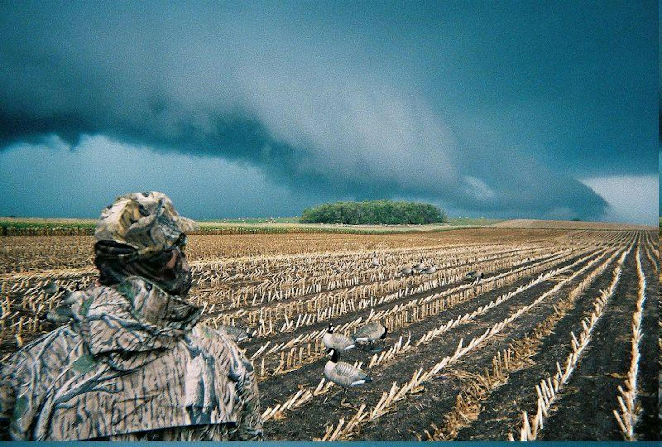 I once hunted geese while three funnel clouds approached on the horizon less than a mile away. Why? Because I'd shot my limit of honkers in that same field the day before.
