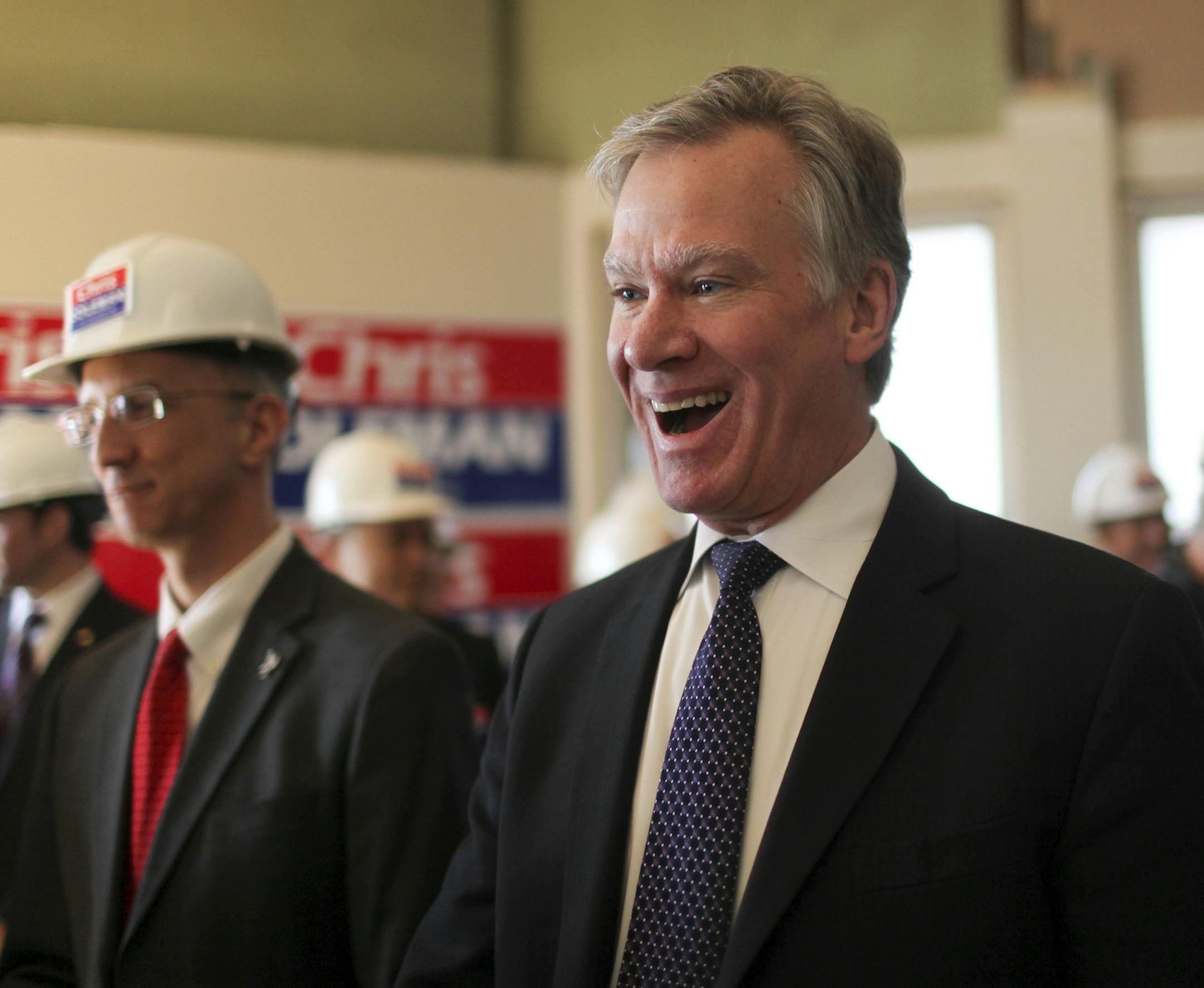St. Paul mayor Chris Coleman enthusiastically greeted supporters before he announced he would seek a third term Wednesday, April 3, 2013, in St. Paul, MN.](DAVID JOLES/STARTRIBUNE) djoles@startribune.com St. Paul mayor Chris Coleman announced he would seek a third term as mayor of St. Paul during a press conference at the Pioneer Endicott building, currently being renovated, Wednesday, April 3, 2013, in St. Paul, MN.