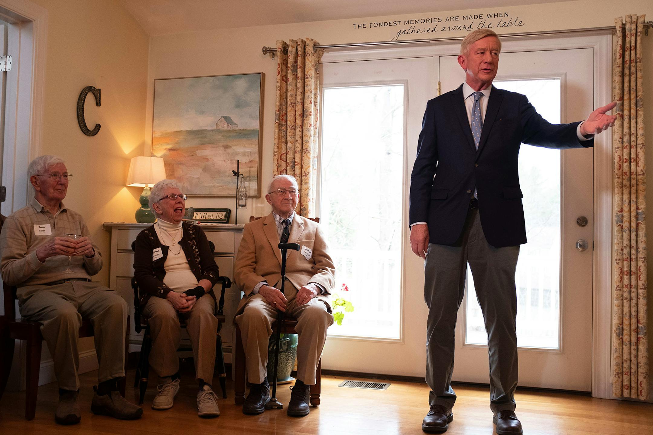 March 31, 2019 - Dover, New Hampshire, U.S - Republican Governor of Massachusetts Bill Weld speaks during a house party, trying to gain the support of New Hampshire Republicans, on March 31, 2019. Weld announced Monday he's challenging Trump for the 2020 Republican nomination. (Allison Dinner/Zuma Press/TNS) ORG XMIT: 1302919
