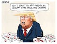 Sack cartoon: Trump on polling