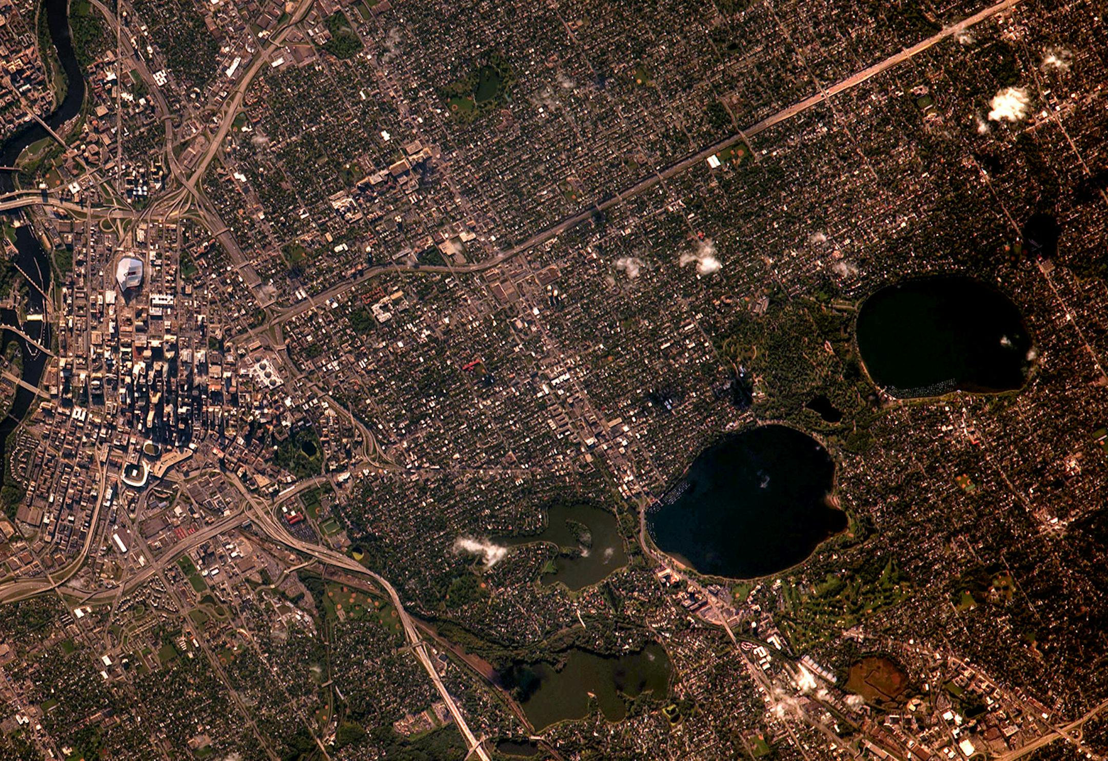 MUST CREDIT: Astronaut Kjell Lindgren/NASA Astronaut Kjell Lindgren shared an epic photo of Minneapolis that was captured from the International Space Station during its flight Tuesday. Lindgren, who completed his medical residency at Hennepin County Medical Center, shared the photo of Minneapolis with the note: "Looking great Minneapolis! And a warm hello to my friends and colleages @HennepinMedical!" ORG XMIT: MIN1509221452590084