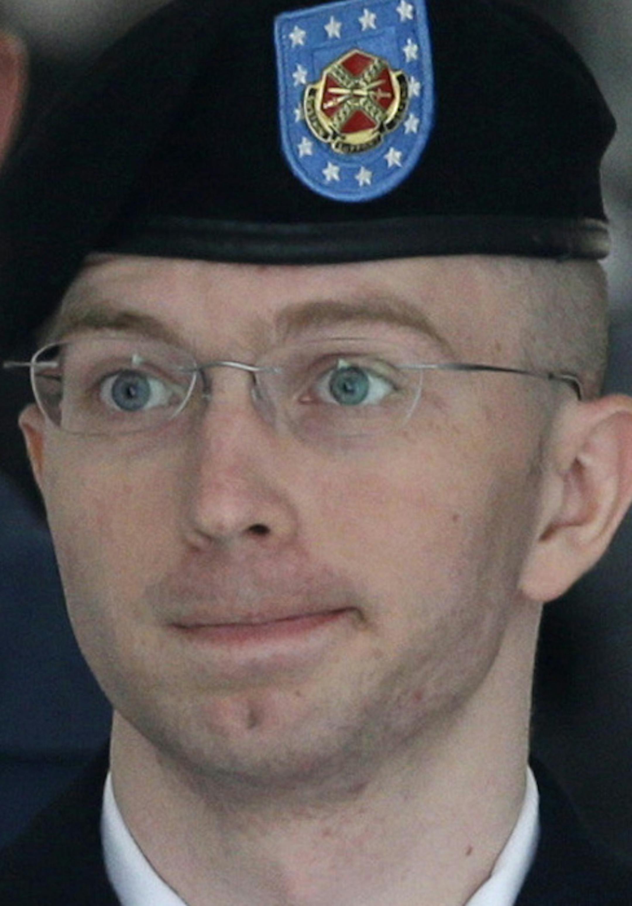 FILE - Army Pfc. Bradley Manning is escorted out of a courthouse in Fort Meade, Md., in a Tuesday, July 30, 2013 file photo, after receiving a verdict in his court martial. Manning's defense team is opening its case at the soldier's sentencing hearing. Defense attorney David Coombs says he expects to call the first of more than a dozen witnesses Monday, Aug. 12, 2013 in the court-martial at Fort Meade, near Baltimore. He says Manning will give a statement before the defense rests on Wednesday. (