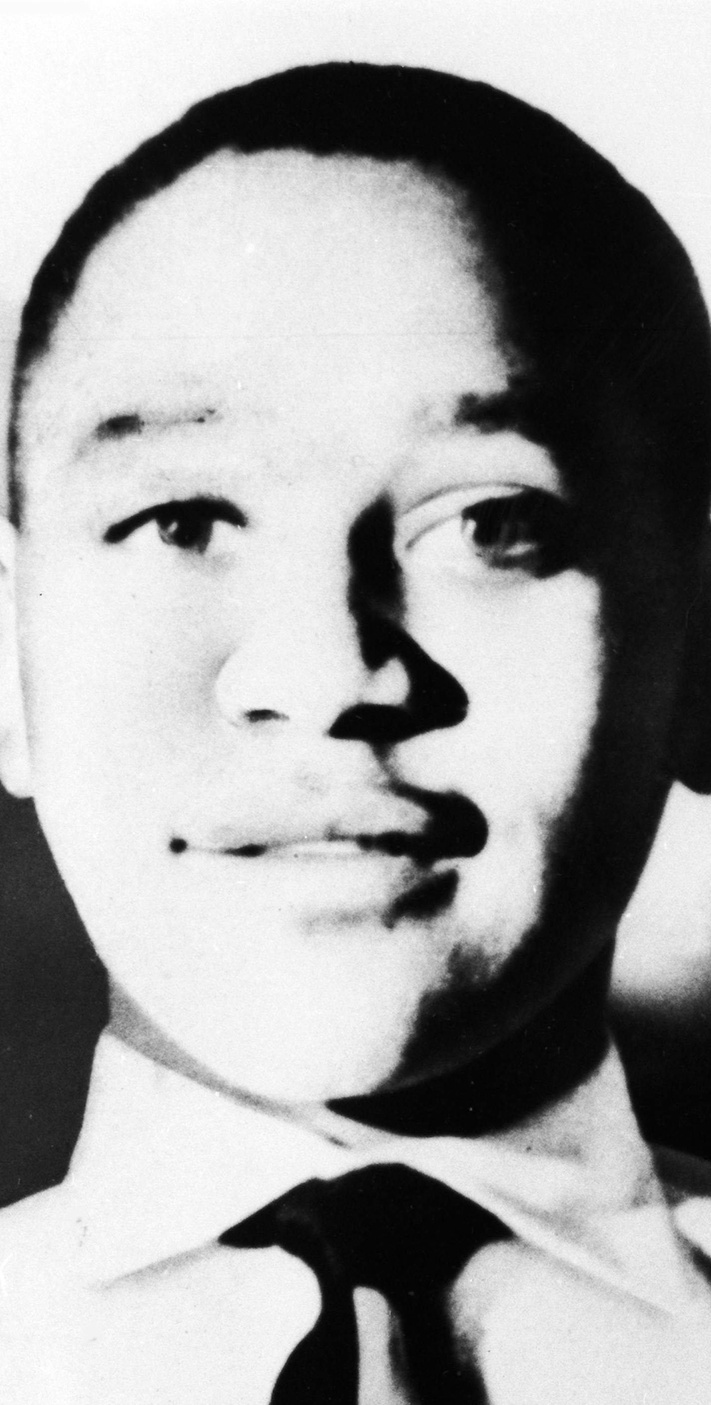 File photo of 14-year-old African American Emmett L.Till from Chicago, whose battered body, a bullet in his head, and a weight around his neck was pulled from the Tallahatchie River. Half-brothers Roy Bryant and John W. Milam, are charged with his murder and the trial in Sumner Miss., opened on Sept. 19, 1955 . Emmett is alleged to have "wolf-whistled" and made advances at Bryant's wife Carolyn. (AP Photo) ORG XMIT: APHSL68527