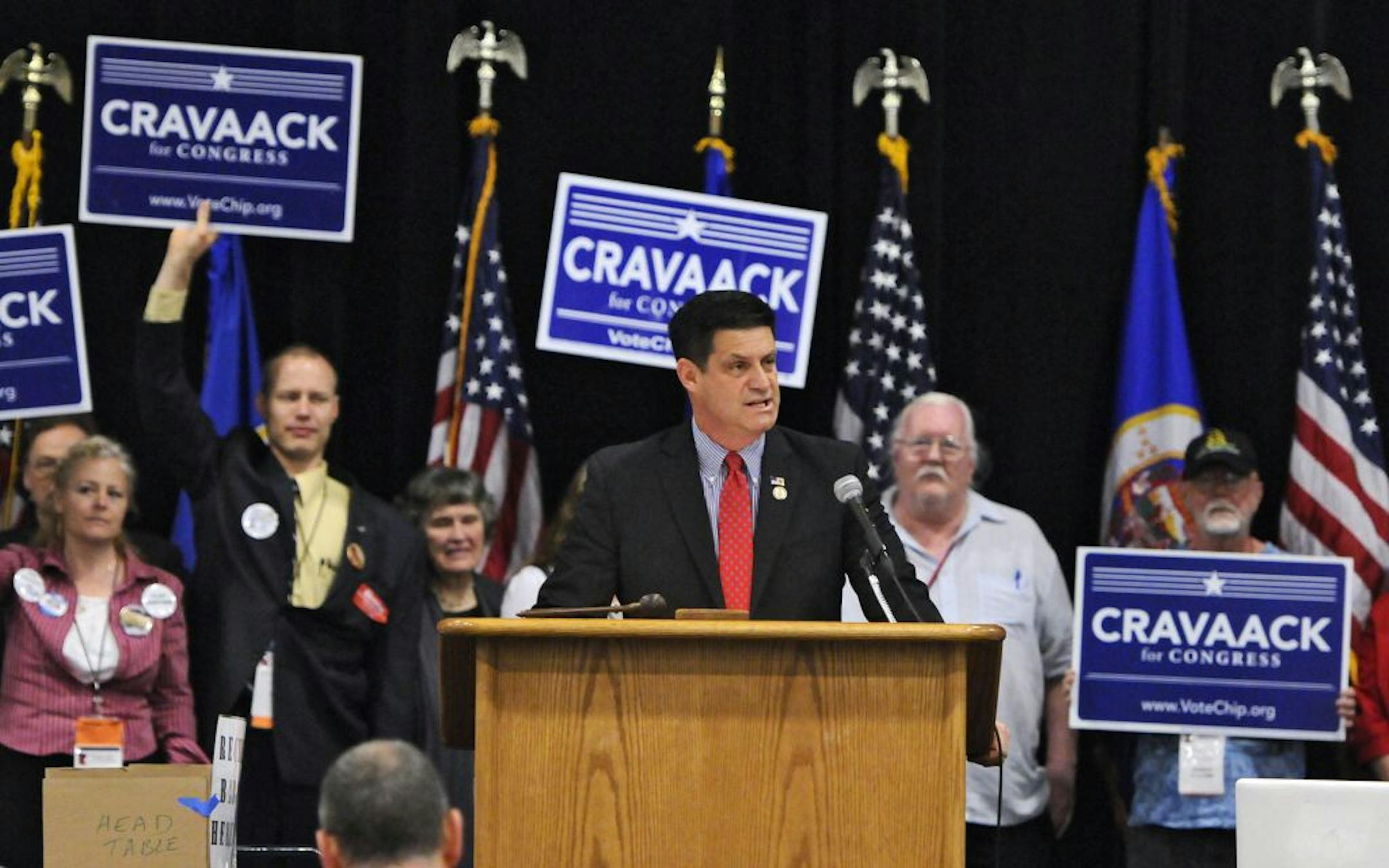 Chip Cravaack, who spoke during the Minnesota Republican State Convention earlier this month, likely will face a close election whomever emerges as the DFL candidate for the Eighth District.