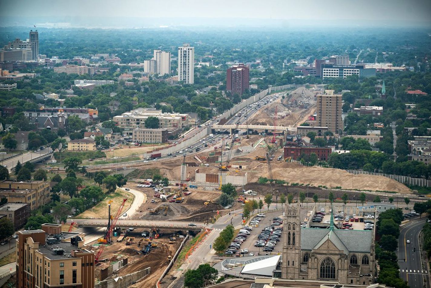 Reconstruction of I-35W south of downtown Minneapolis has been going on a long time, as seen in this file photo taken August 20, 2018.