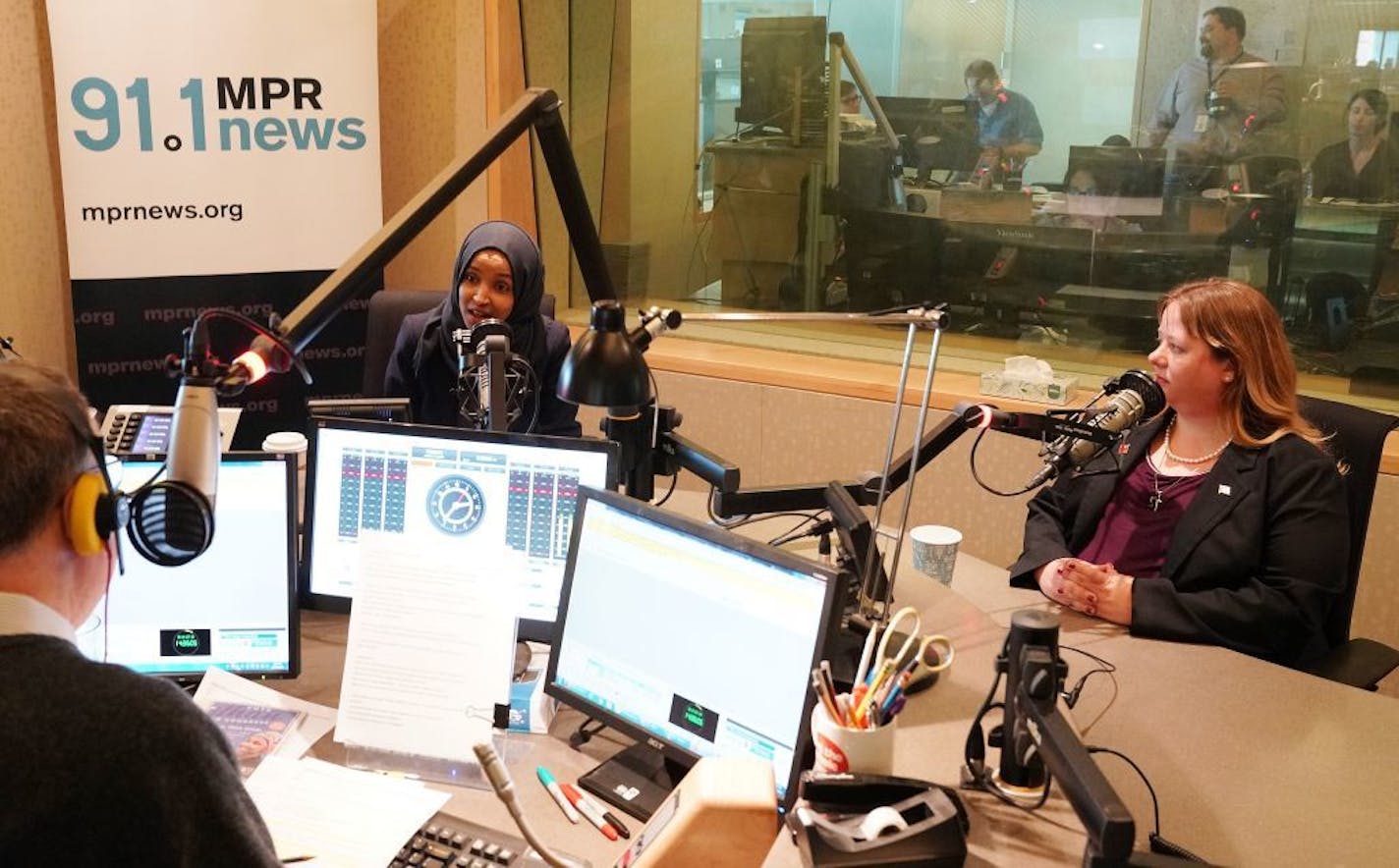 DFL state Rep. Ilhan Omar and Republican Jen Zielinski met in their only debate of the campaign for the Fifth District U.S. House seat with Minnesota Public Radio host Tom Crann on Tuesday.