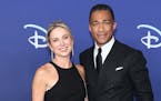 Amy Robach and T.J. Holmes attend the 2022 ABC Disney Upfront at Basketball City on May 17, 2022, in New York City. (Dia Dipasupil/Getty Images/TNS) O