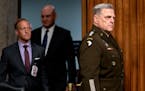 General Mark Milley, the chairman of the Joint Chiefs of Staff, arrives to testify before the Senate Armed Services Committee in Washington on June 10