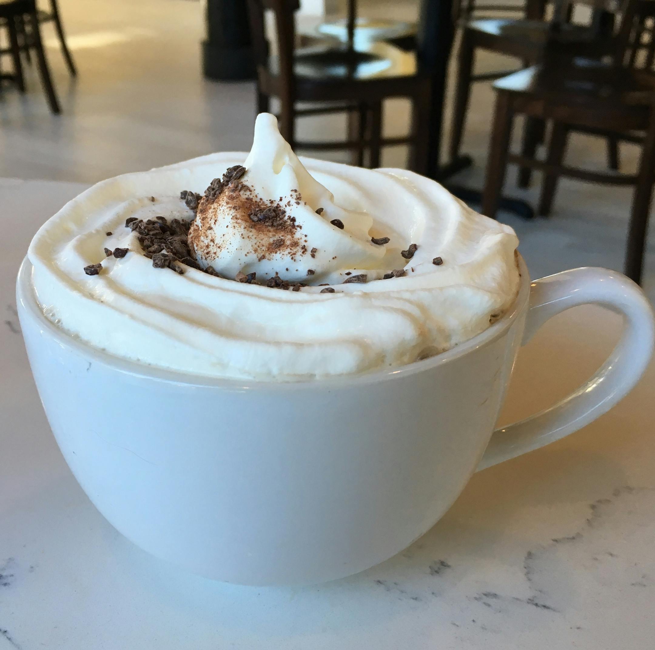 The Salty Tart's version is topped with plenty of whipped cream.