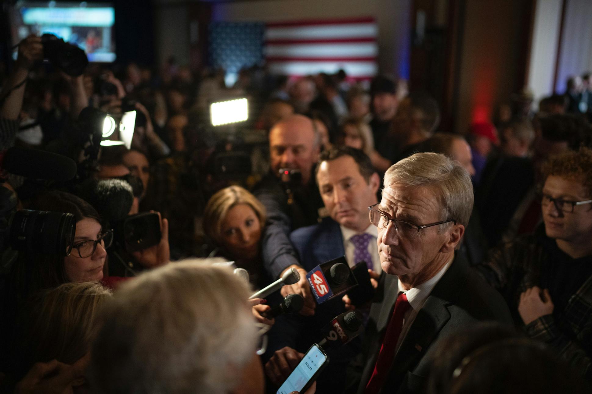 Former Republican gubernatorial candidate Scott Jensen, seen here at the GOP election night party on Nov. 8, 2022, said he felt pressured by party activists to take hardline stances on issues such as abortion during his campaign.