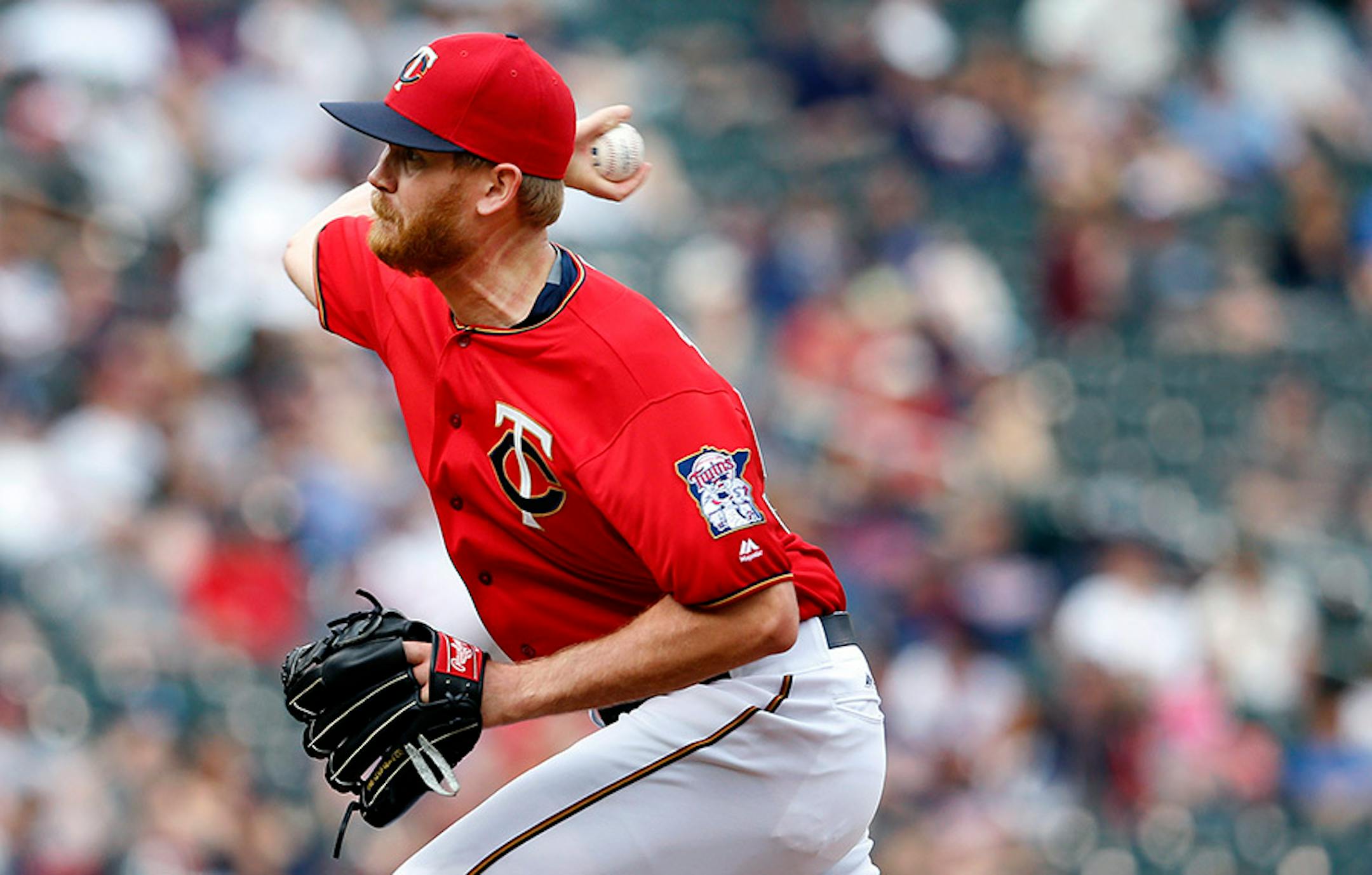 Twins pitcher Michael Tonkin in the eleventh inning.