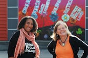 Crixell Shell, left, and Donna Minter joined forces through Minnesota Peacebuilding Leadership Institute. "People need the language" to talk about rac