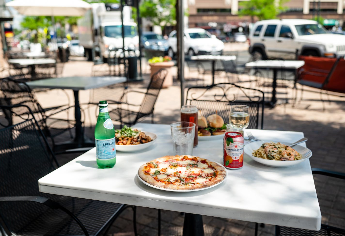 The patio outside D'Amico &amp; Sons in Edina. Credit: Travis Anderson Photography.