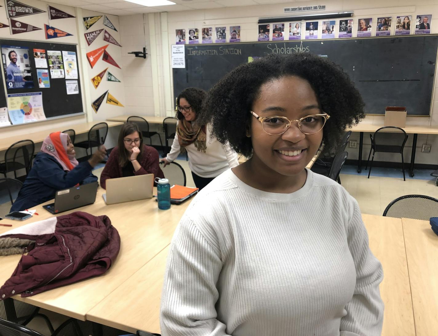 Minneapolis South High Senior Jordan Dotson, 17, takes two buses to get to school, participates in theater, debate and concert orchestra; and is working on her fourth summer-business internship. Photo:Neal.St.Anthony@startribune.com