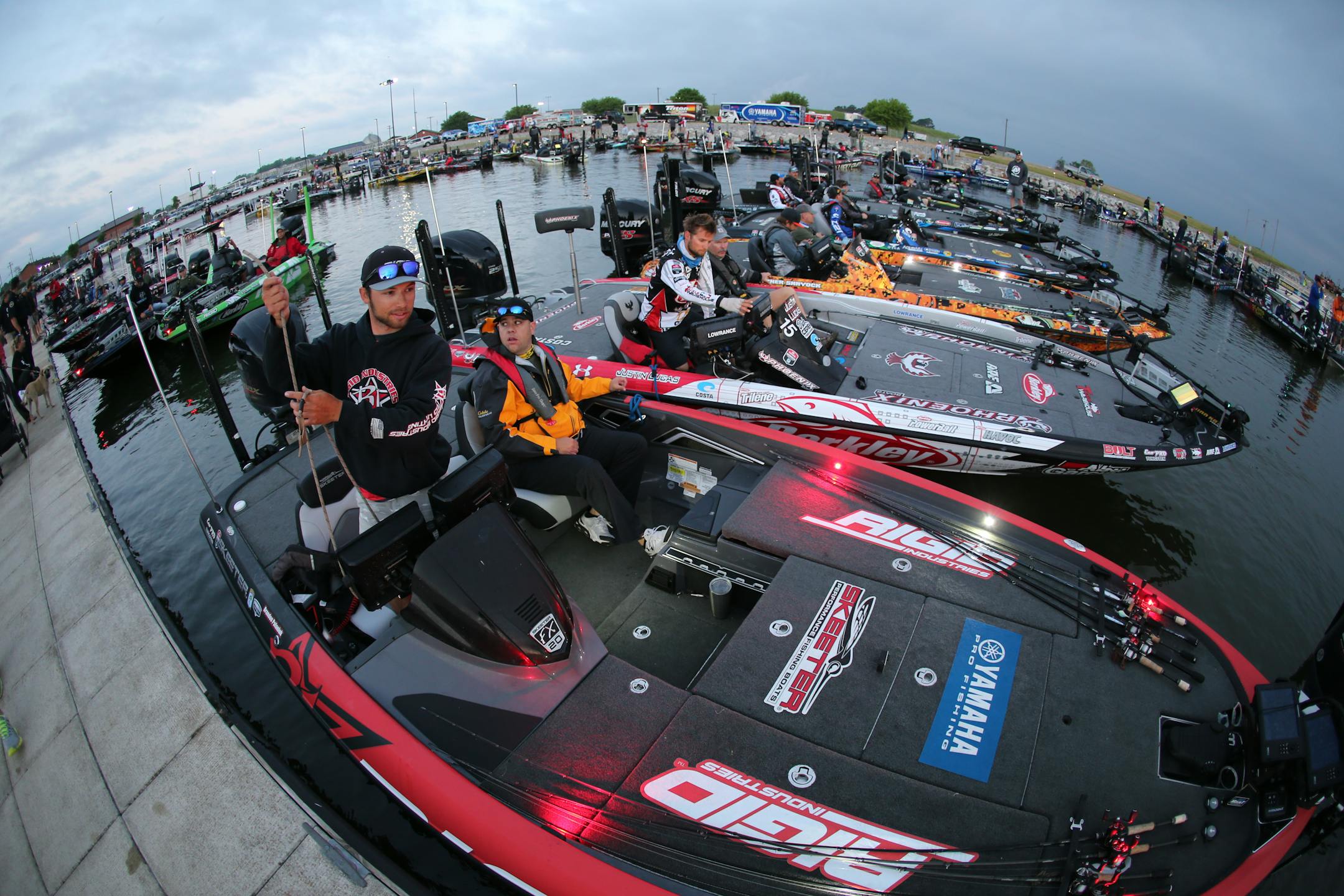 Brandon Palaniuk at a recent tournament. He has a 20-foot Skeeter fishing boat.