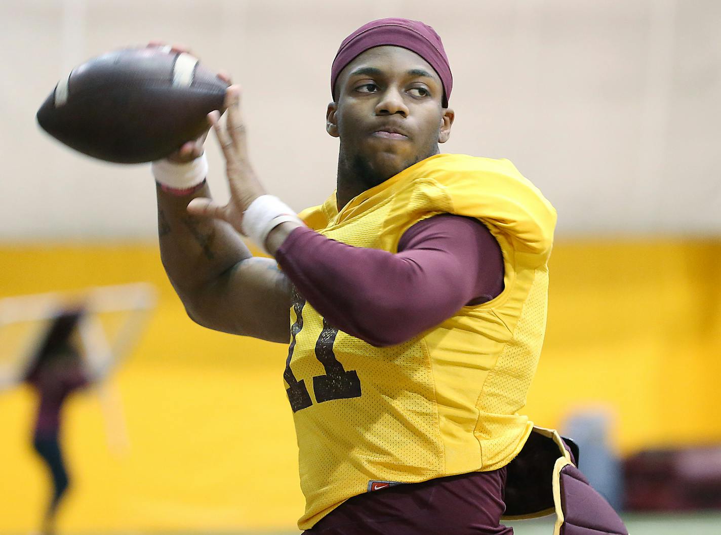 Will Demry Croft be the starter for P.J. Fleck? To be determined this August, the coach said Tuesday in Chicago. (Star Tribune file photo)