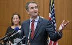 Virginia Gov.-elect, Ralph Northam gestures during a news conference at the Capitol in Richmond, Va., Wednesday, Nov. 8, 2017. Northam defeated Republ