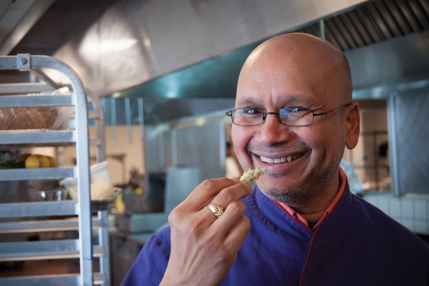 Raghavan Iyer's cookbooks include "Smashed, Mashed, Boiled, and Baked – And Fried Too!"