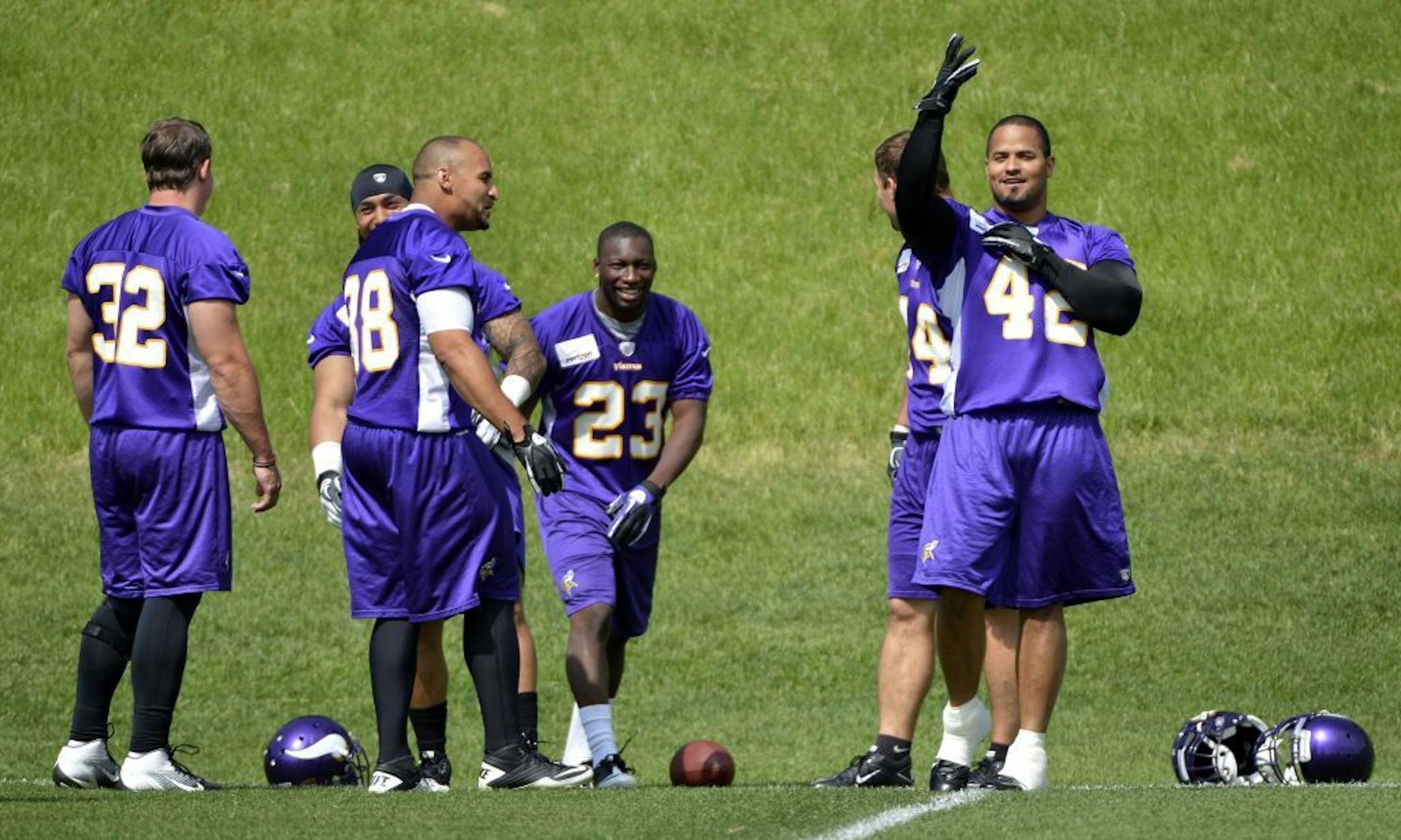 Jerome Felton (right) apologized for his weekend arrest and said he knows he let his teammates and coaching staff down.