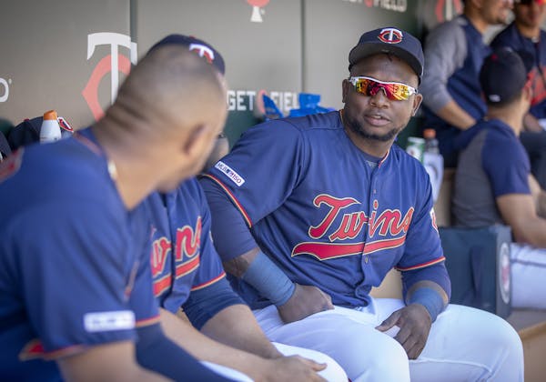Miguel Sano was in the Twins dugout during Wednesday's game but did not play. The third baseman missed the season's first 42 games because of a heel i