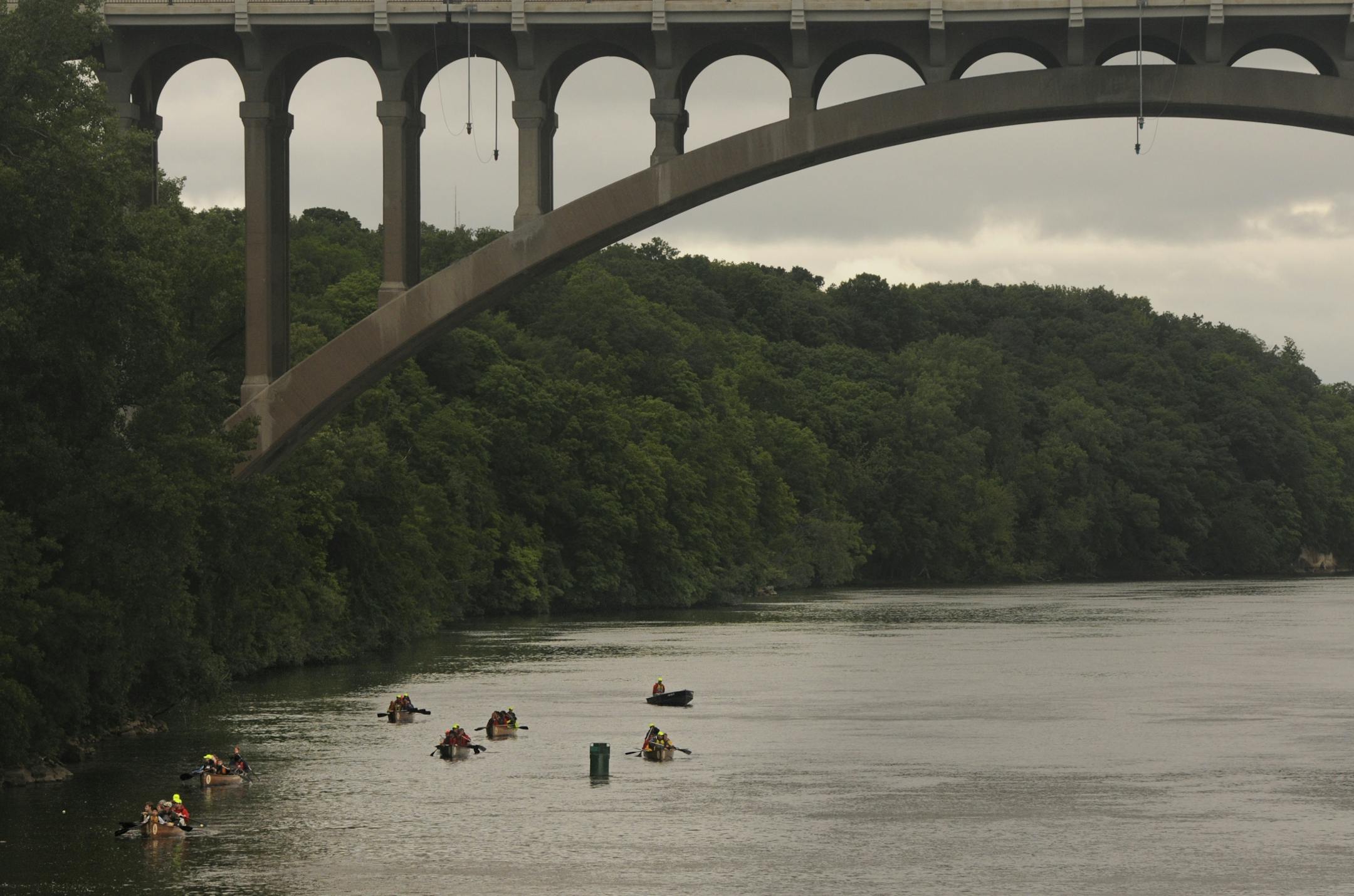The Lake St bridge, connects St. Paul and Minneapolis.
