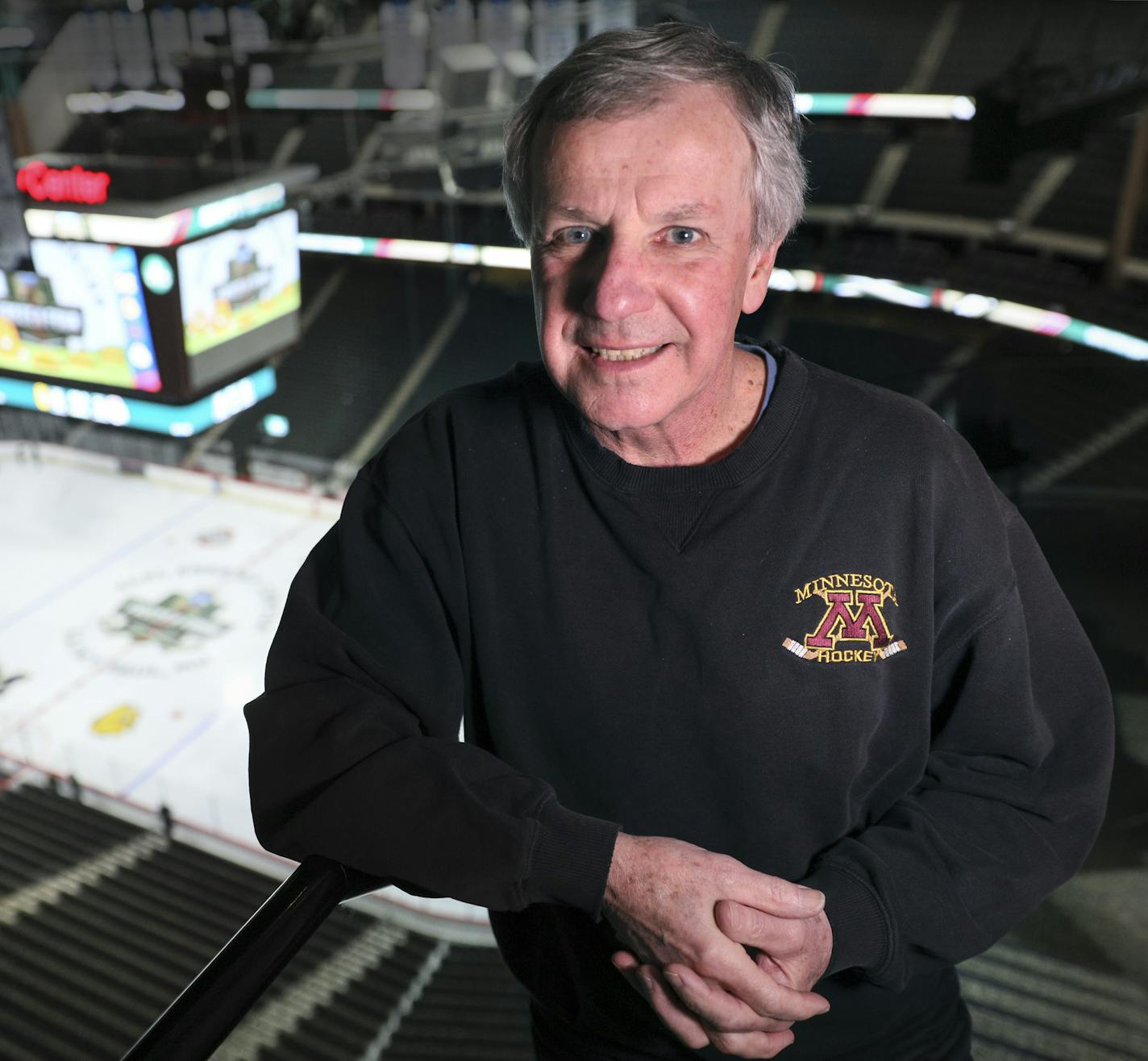 Wally Shaver at the Xcel Energy Press Box. Catching up with one of Minnesota's great hockey families, the Shavers, ahead of the Frozen Four, where Wally will help select a Hobey Baker winner.
BRIAN PETERSON &#xef; brian.peterson@startribune.com
St. Paul, MN 03/27/18