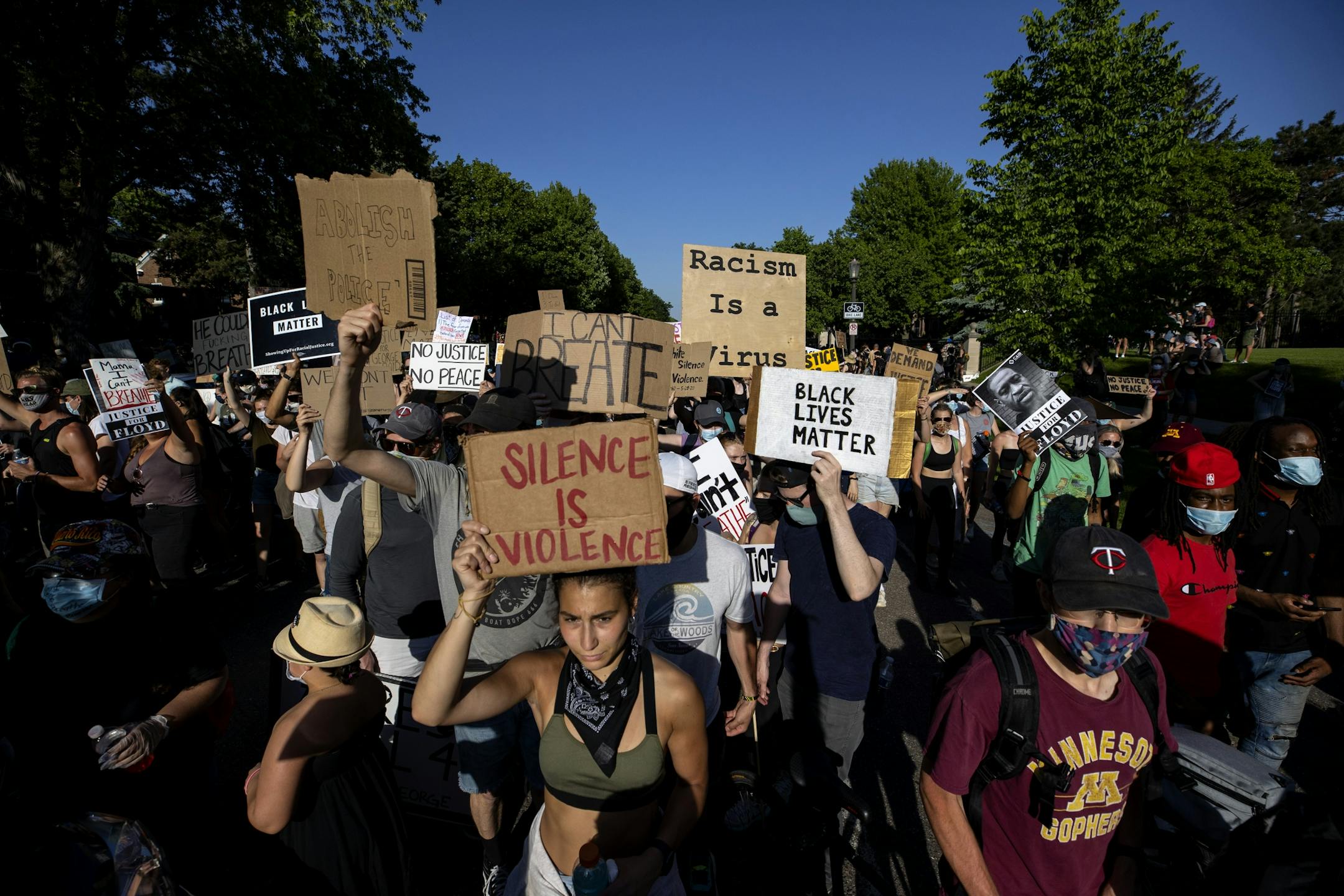 Protest continued at the Minnesota Governor's Residence in St. Paul.