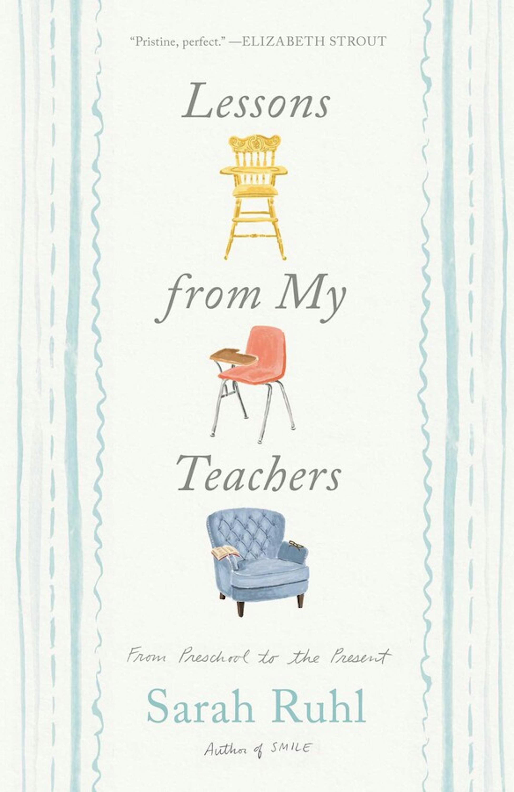 cover of Lessons From My Teachers features drawings of three chairs
