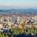 City of Portland Oregon and Mount Hood in Autumn