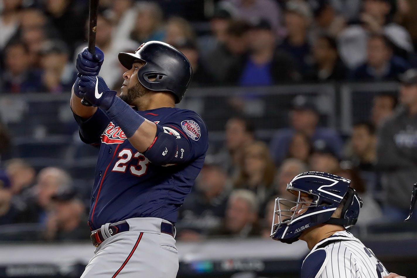 Twins designated hitter Nelson Cruz took the floor in the clubhouse in Yankee Stadium after Saturday's ugly Game 2 loss.