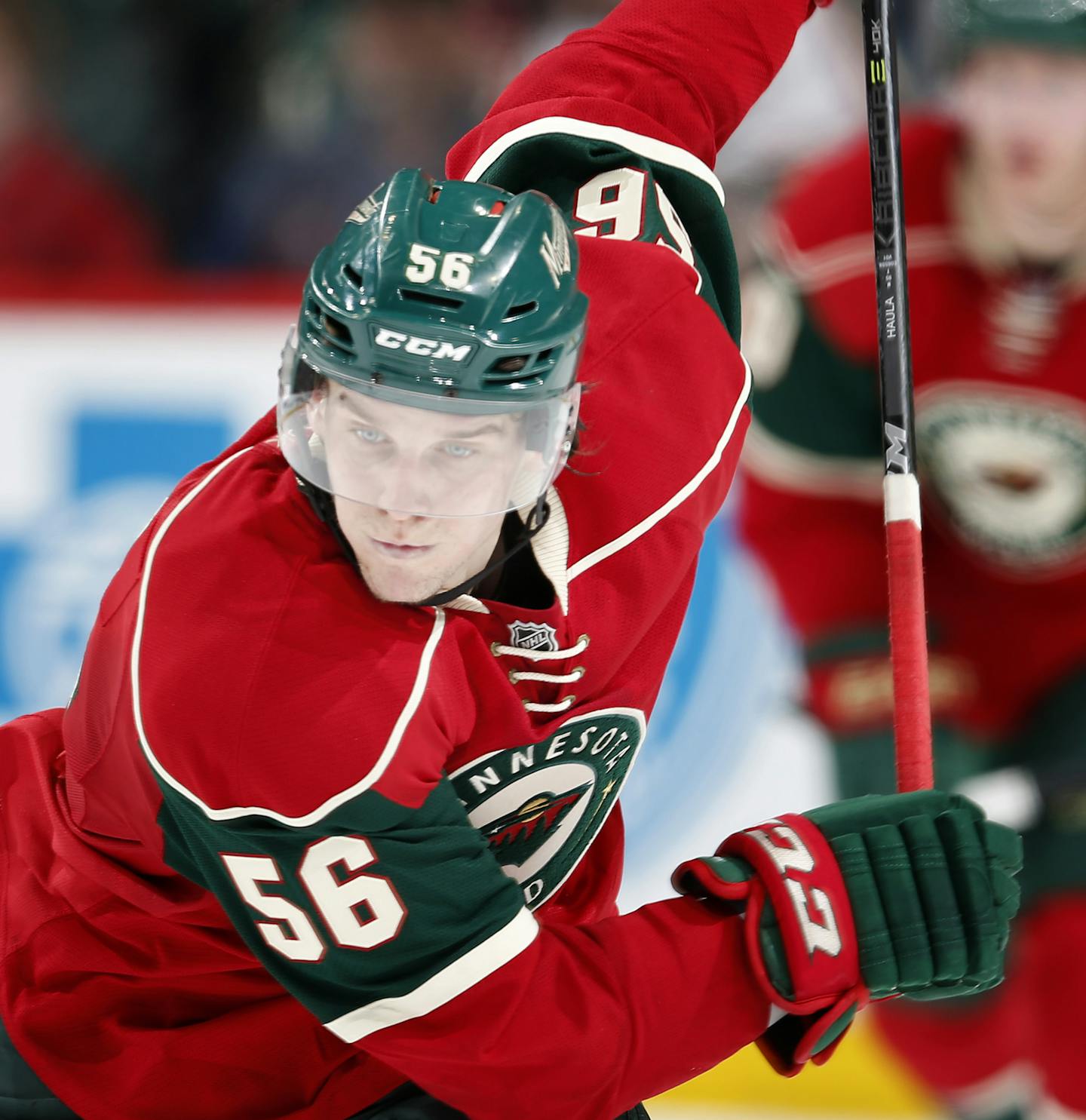 Minnesota Wild Erik Haula (56). ] CARLOS GONZALEZ cgonzalez@startribune.com, April 6, 2015, St. Paul, Minn., Xcel Energy Center, NHL, Minnesota Wild vs. Winnipeg Jets