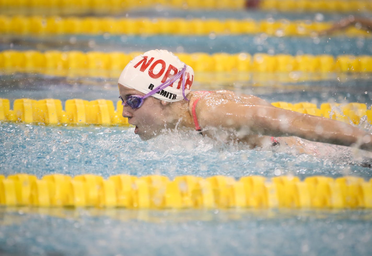 Regan Smith, shown swimming for Lakeville North High School