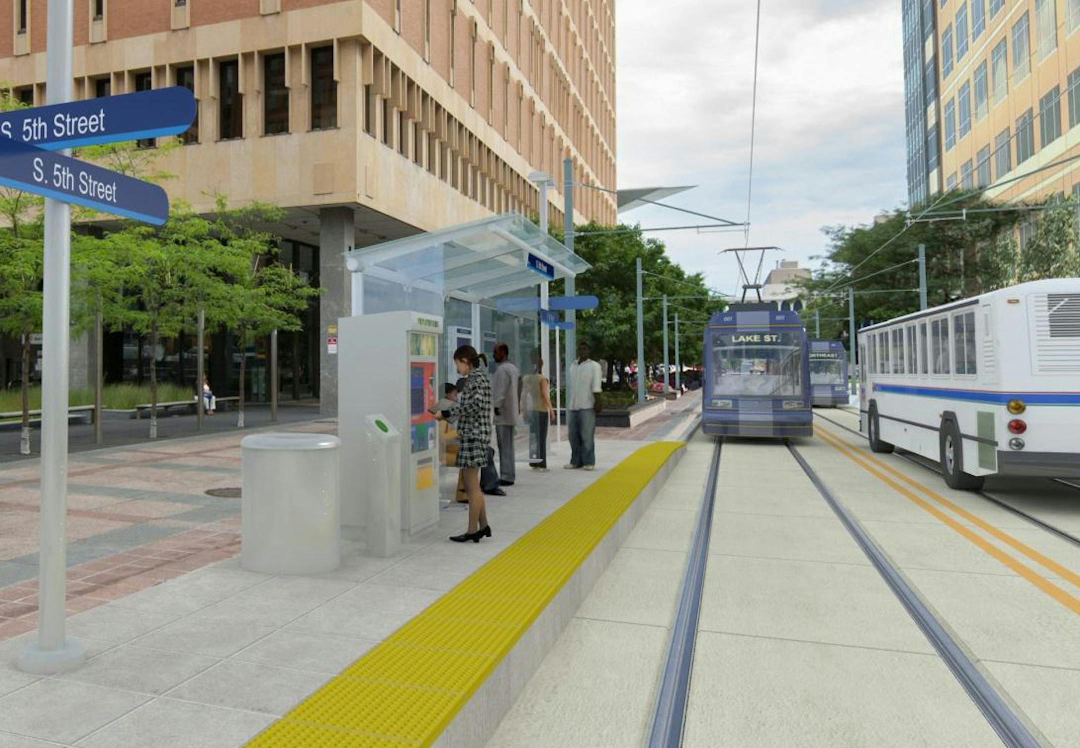 A key Mpls. city council committee approved streetcars as their preferred method of transit along Nicollet and Central aves. rendering from Nicollet&#x201a;&#xc4;&#xec;Central Transit Alternatives | September 2013 document. ORG XMIT: MIN1310100026243848