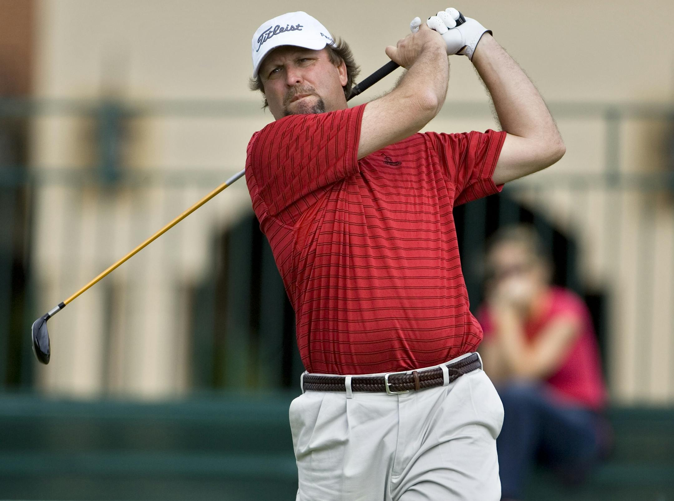 Golf Channel analyst Jim Gallagher Jr., shown in 1999, will compete in the 3M Championship this weekend.