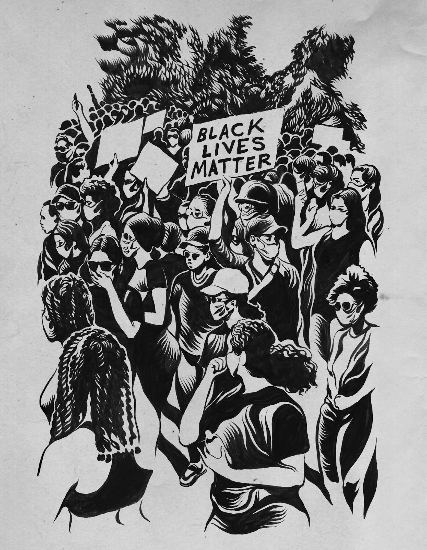 Protest drawing by Andres GuzmanProvided